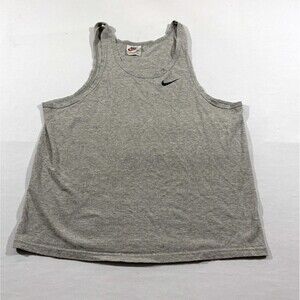 VTG Nike Tank Top Mens Gray Swoosh Athletic Muscle Gym 90s Made In USA Shirt M